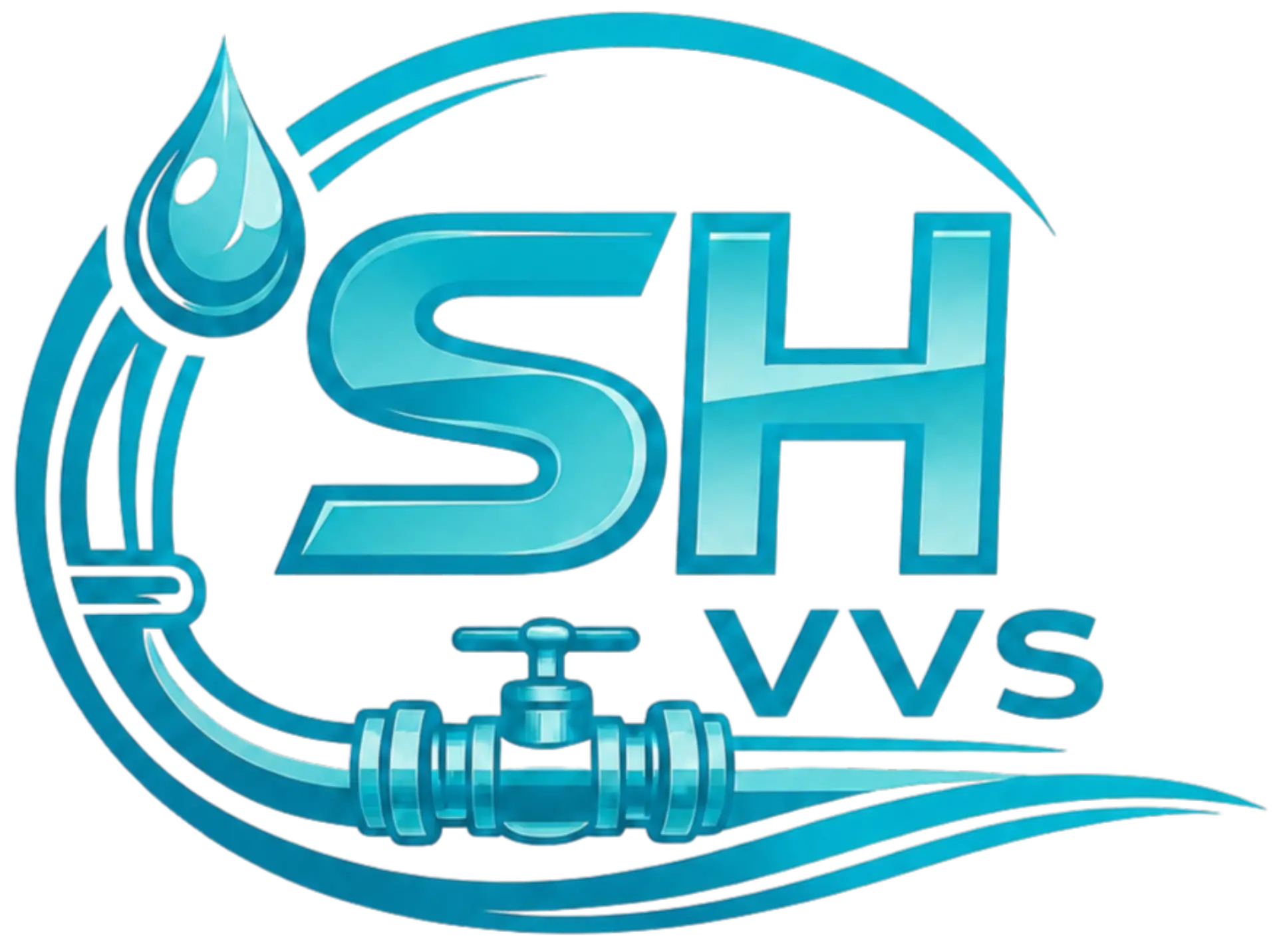 SH VVS ApS logo med VVS-udstyr og rørinstallationer.